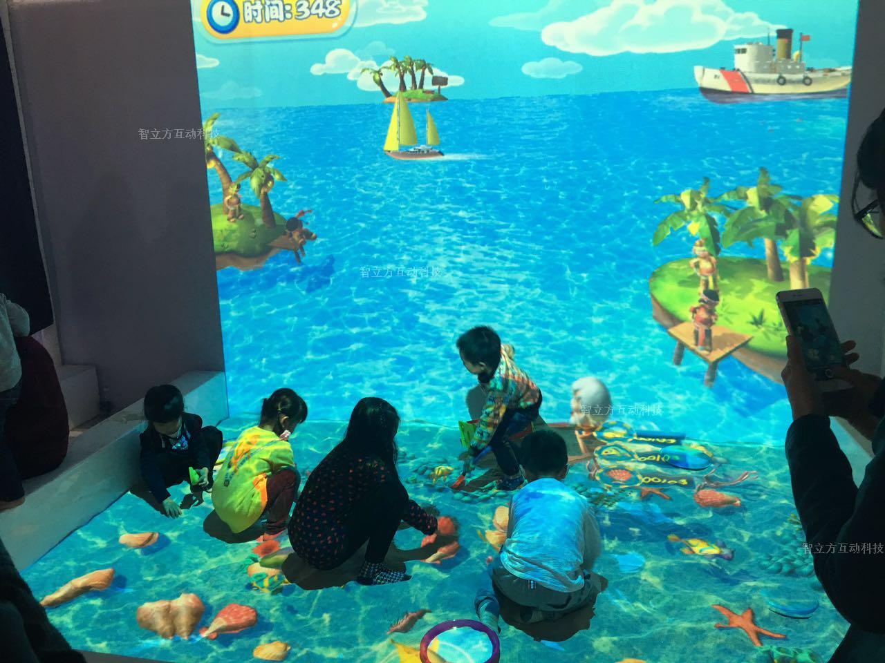 智立方互动投影游戏助力儿童乐园游乐场沙池蹦床游戏升级！